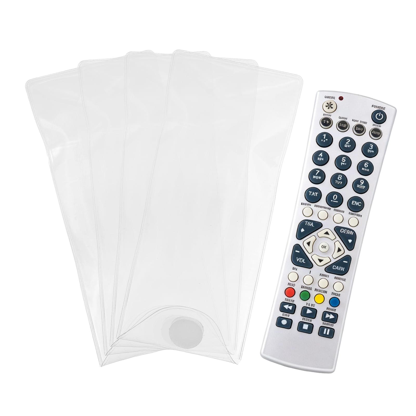 sourcing map 4Pcs Remote Control Cover Protector (18cm x 5cm) Transparent Waterproof Protective Sleeve Wrap Bag Universal TV Controller Protective Case for Air Conditioning Television