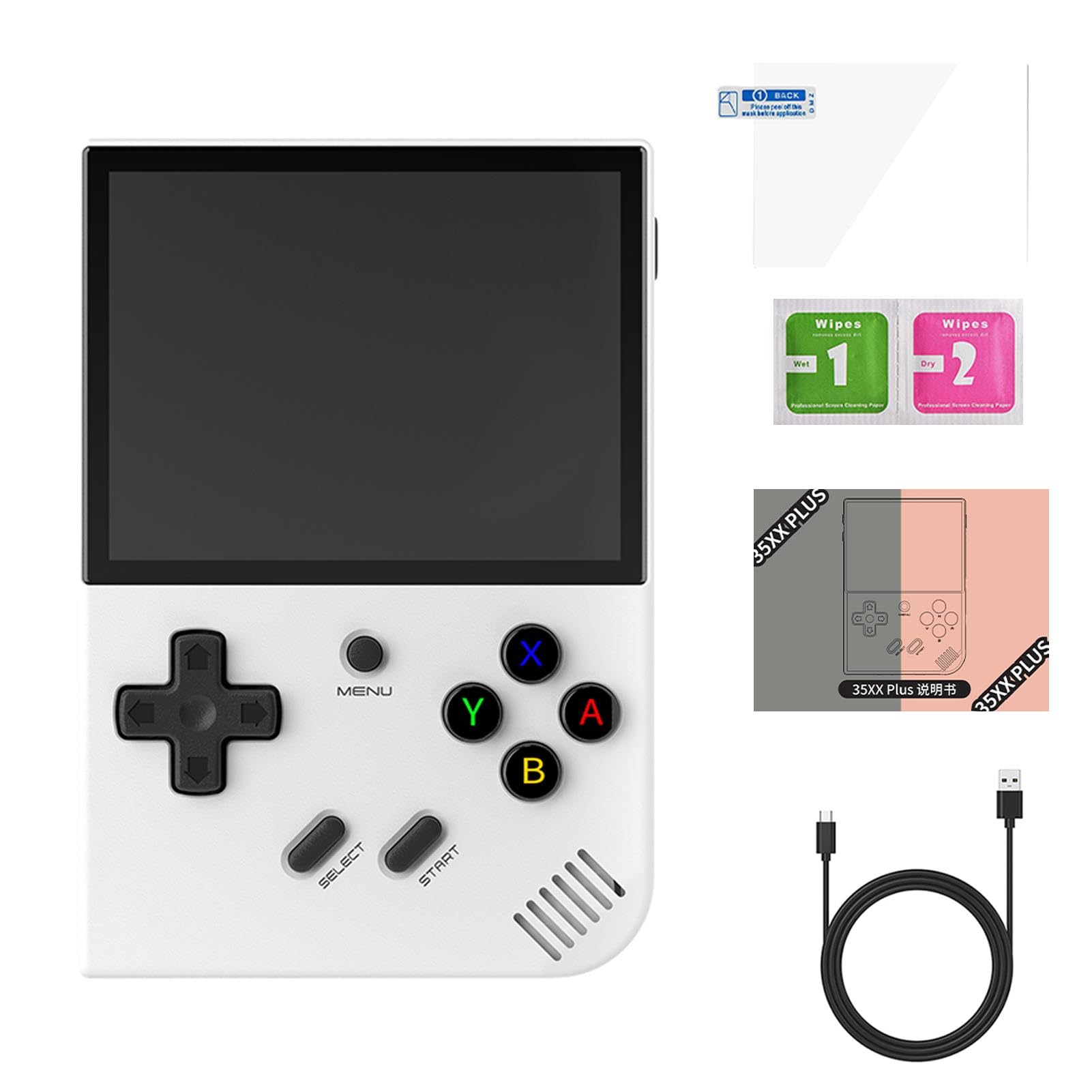 Generic RG35XX Plus - Console di gioco portatile, ricaricabile, open source, Ips, retrò, console di gioco Wifi con batteria di grande capacità, lettore di giochi per donne, bambini, ragazze, adulti