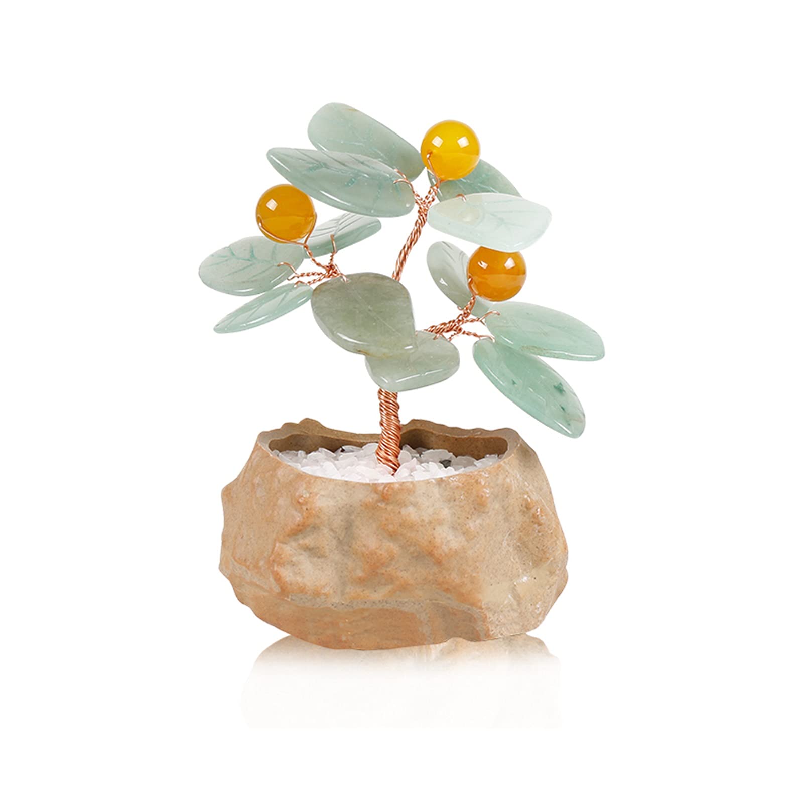 Künstlicher Bonsai Kleiner Steintopf-Geldbaum, Feng Shui, Kristall-Bonsai-Baum, Edelstein-Baumschmuck for Zuhause, Büro, Dekoration, Reichtum, Heilung, Geschenk Kunstbonsai (Color : A)