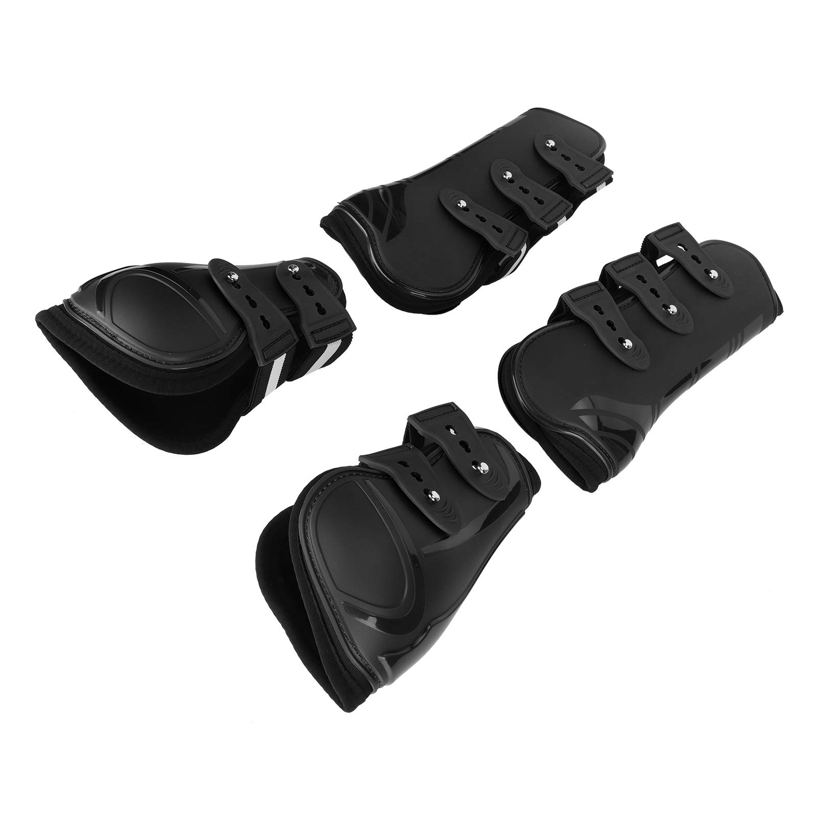 Hidyliu Proteggi Gamba per Cavallo Ispessito con Cinture Resistenti per Comfort e Protezione 2 unità Nere (#1)