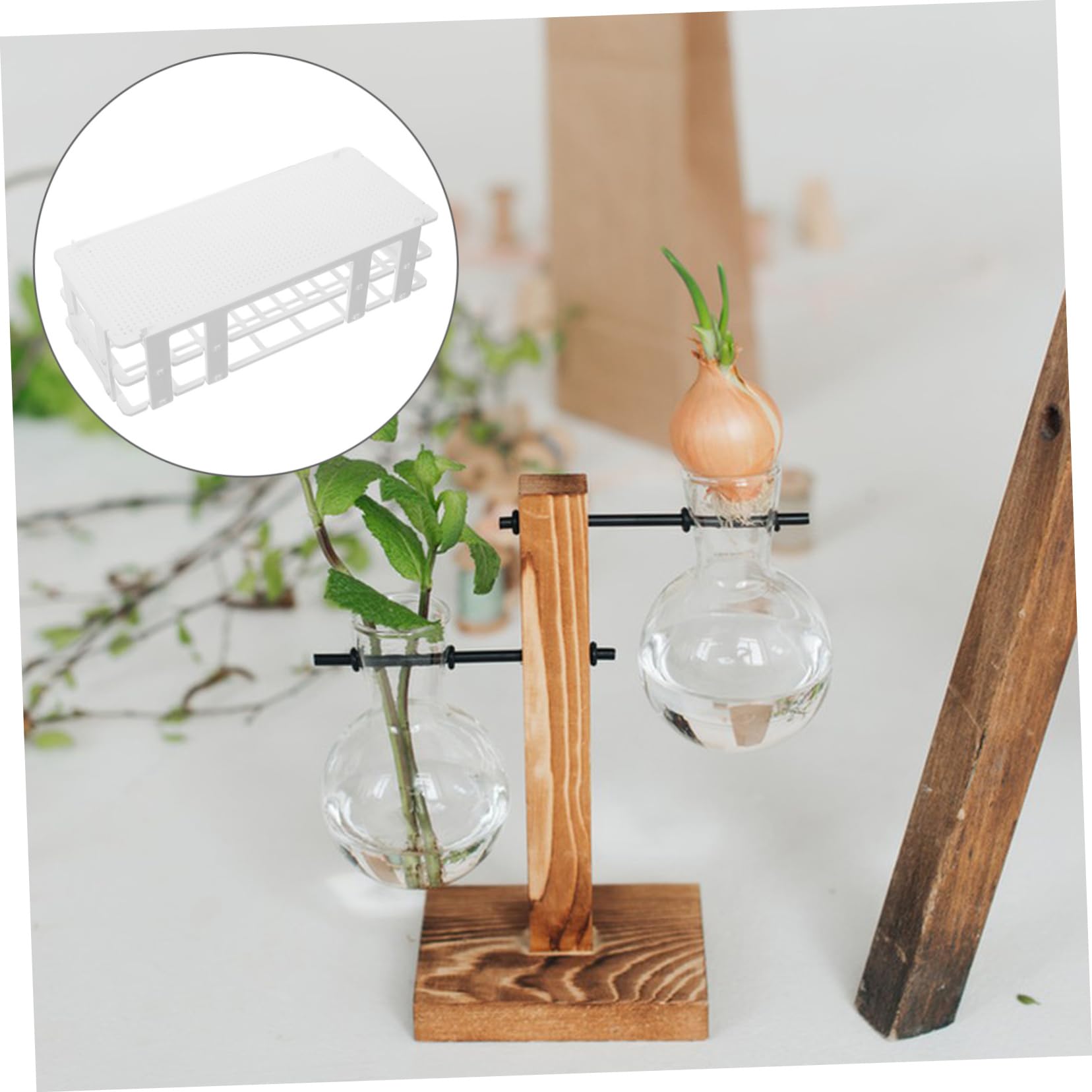 CORHAD Hydroponic Base Storage Racks Display Stand Display Shelves Storage Shelf Braces Glass Tube Stand Tube Racks Glass Tube Display Rack Test Holder Plastic Detachable