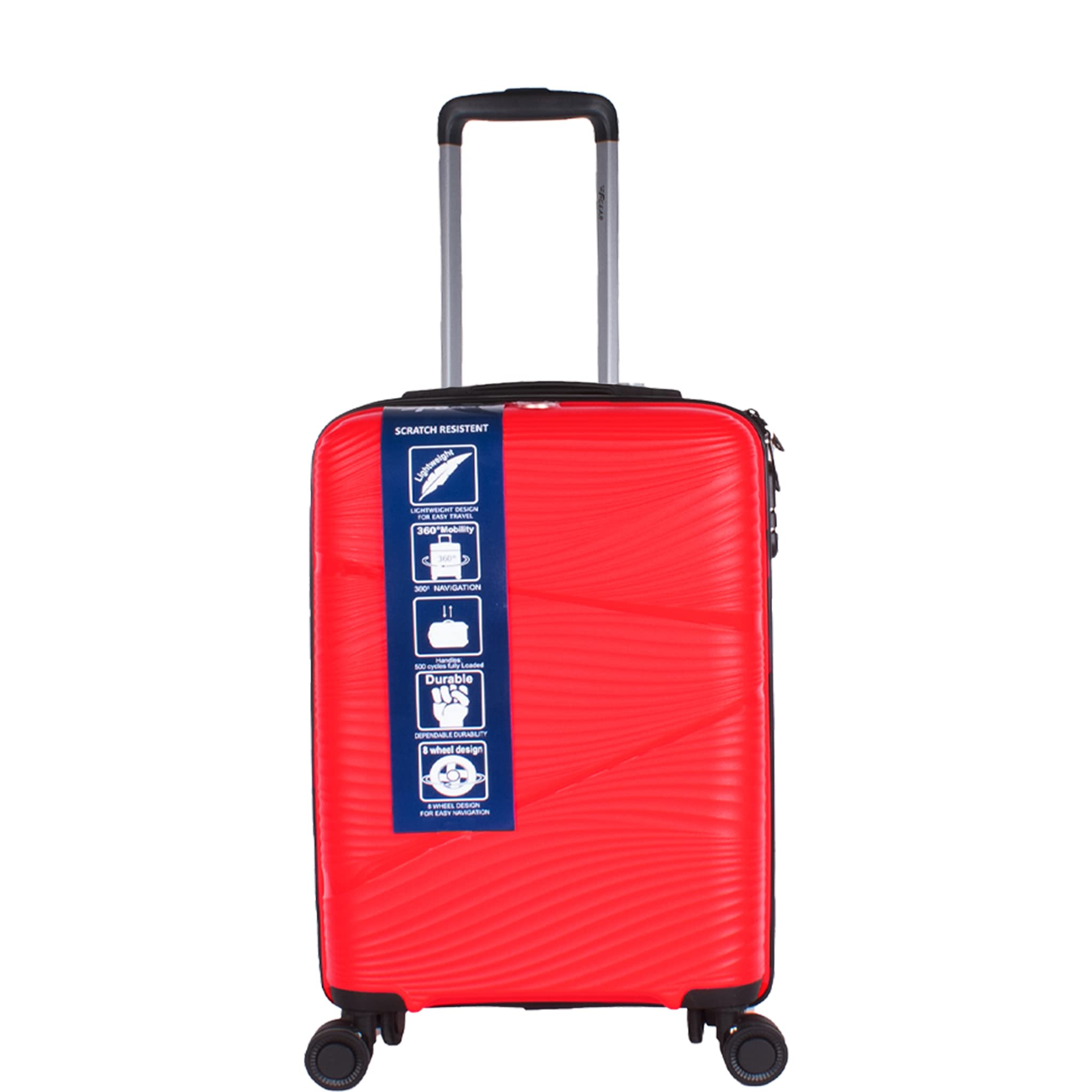 Joy PP008 28" Red Hard Check-in Suitcase with Spinner Wheels (4036), Large-image-38