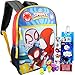 Marvel Spiderman School Supplies Bundle Spidey and His Amazing Friends School Bag Set - 5 Pc Spiderman Backpack for Boys Girls with Water Bottle, Stickers, and More (Spiderman Bag Pack)