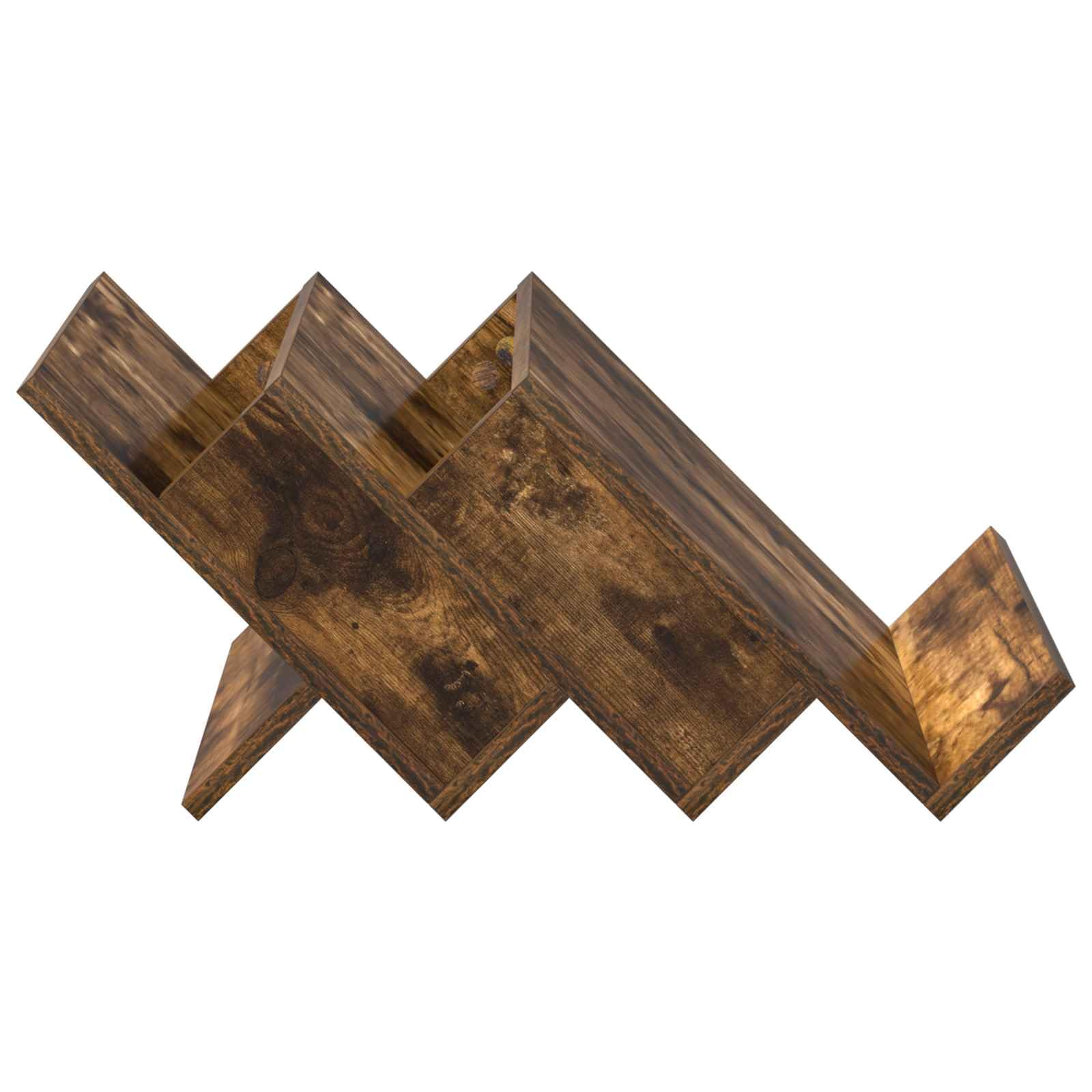 Portariviste in rovere affumicato, 53 x 40 x 28,5 cm, con 3 ripiani, versatile portariviste per soggiorno, ufficio, bagno, conservazione stabile e pratico ripiano