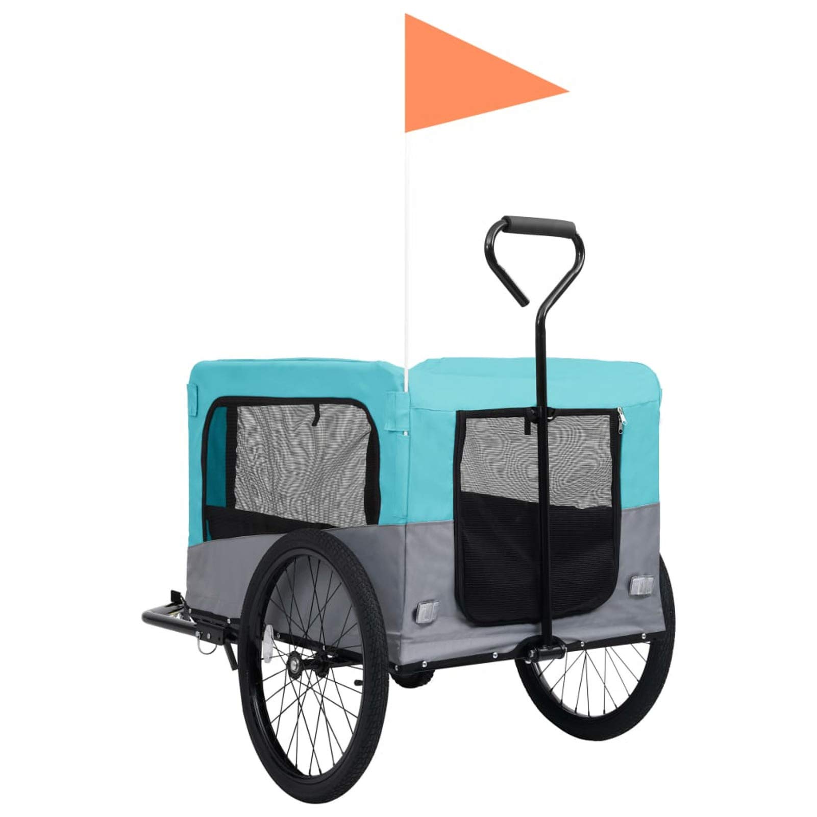 Remolque de bicicleta para mascotas 2 en 1 y cochecito para correr, amarillo y gris