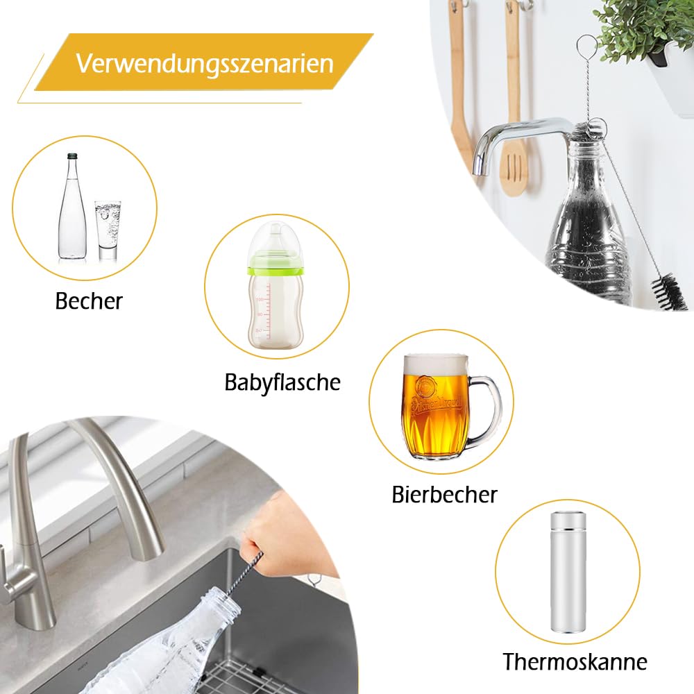 YHNDECO Lot De 2 Goupilles De Nettoyage Pour Bouteilles De