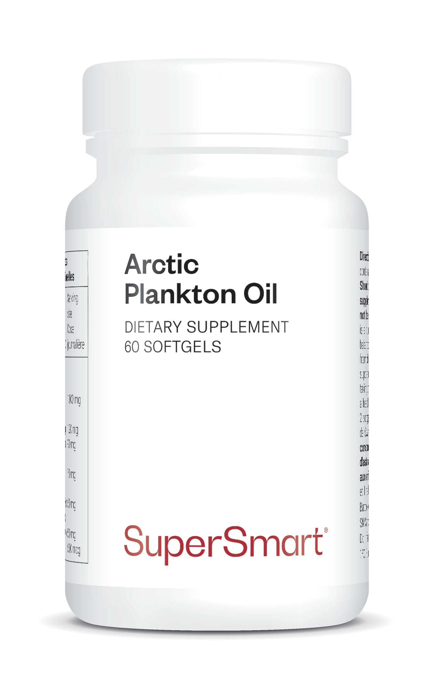 SuperSmart - Arctic Plankton - Huile de Calanus (Origine Zooplanctonique) - Acides Gras Oméga 3 (EPA, DHA et SDA) - Brule Graisse | Sans OGM - 60 Softgels