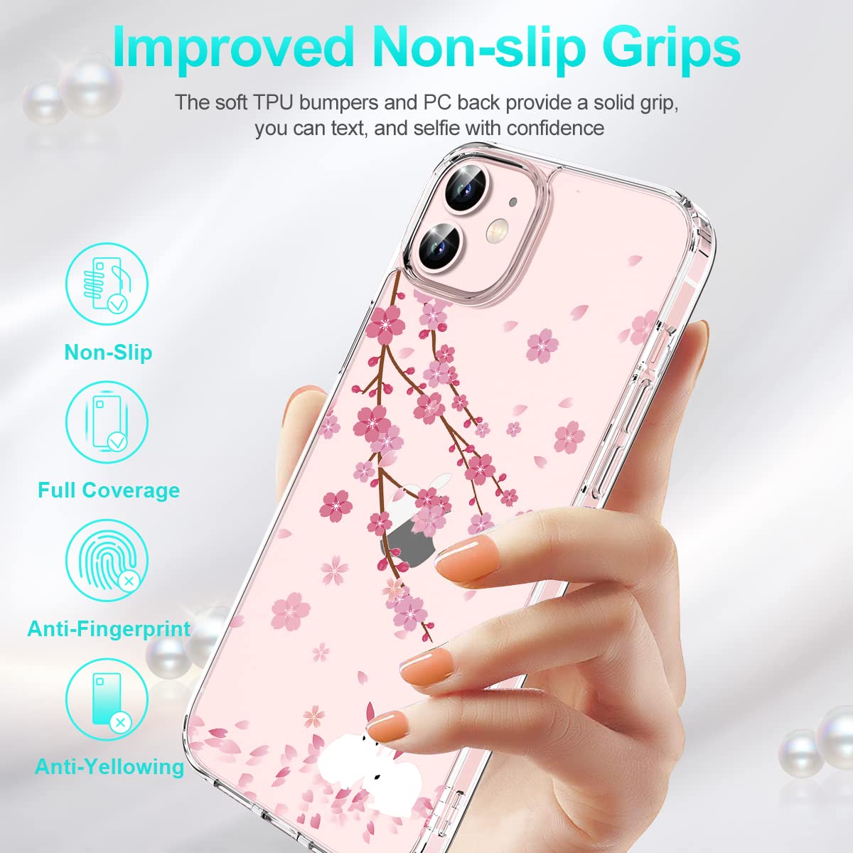 TVVTPU Cover Trasparente per iPhone 12/12 Pro, Custodia Anti