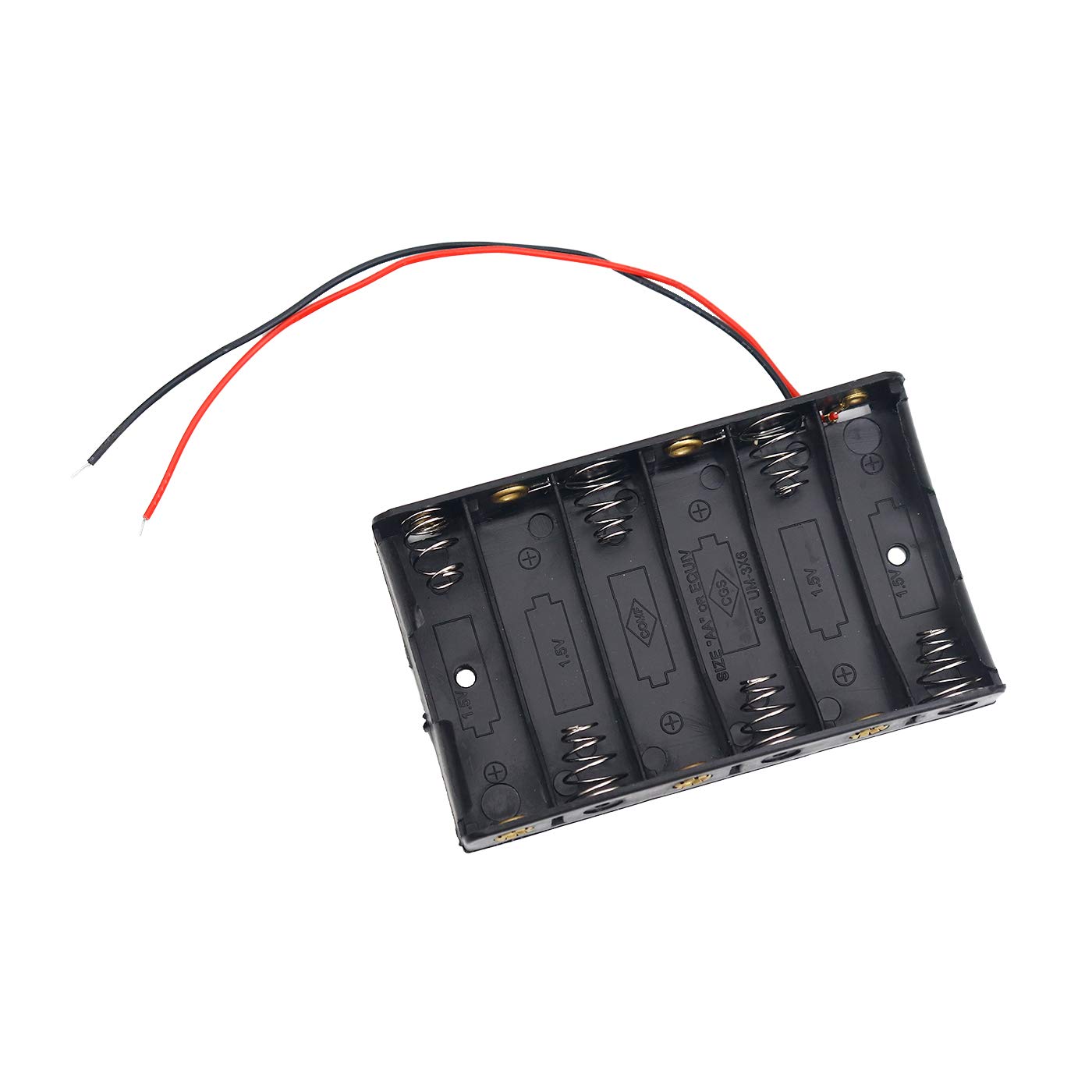 Electronic Spices (PACK OF 1) 6 X 1.5V AA Battery Holder 9V with Leads Wires 6 Slot-image-46