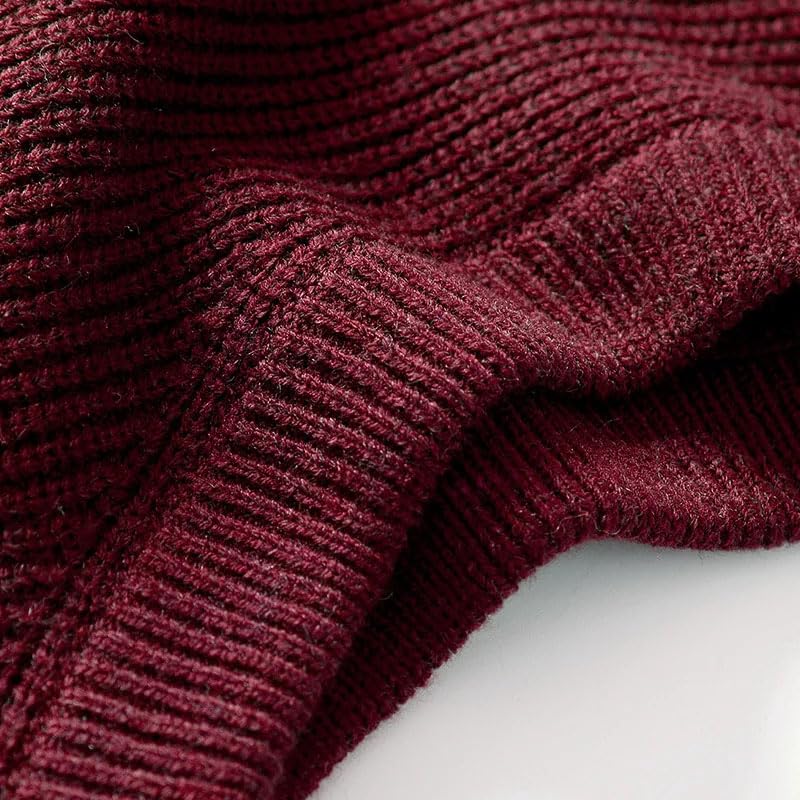 Men's Sweater Vest V-Neck Sleeveless Knitted Button Cardigan Solid Thickened Knitted Vest 5