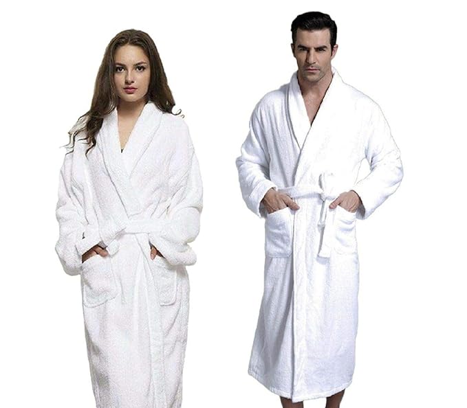 Samaaya White Unisex Bathrobe