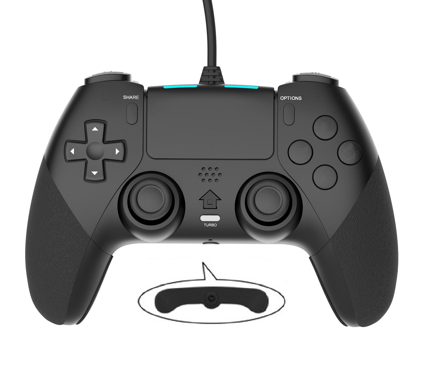 Wired Controller Gamepad for Playstation 4 with Advanced Programming Buttons Dual Vibration Shock Joystick Gamepad for PS4/PS4 Slim/PS4 Pro and PC (Black)