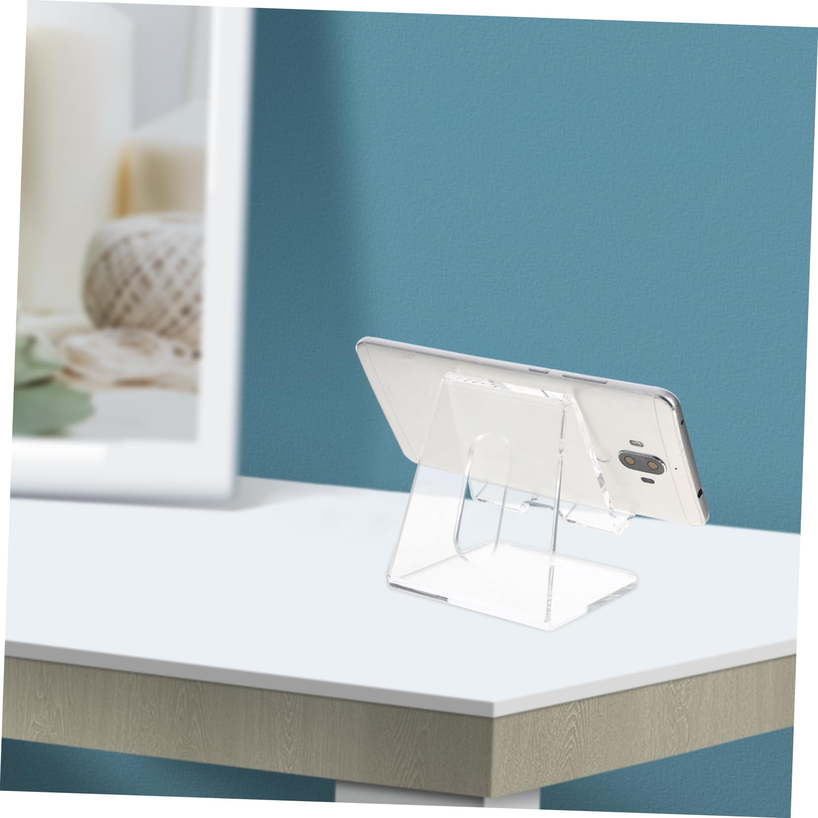 Hemobllo 5pezzi Supporto per Cellulare Acrilico Trasparente Porta Smartphone da Scrivania per Videochiamate e Streaming Design Elegante e Funzionale per Uso Domestico e Ufficio