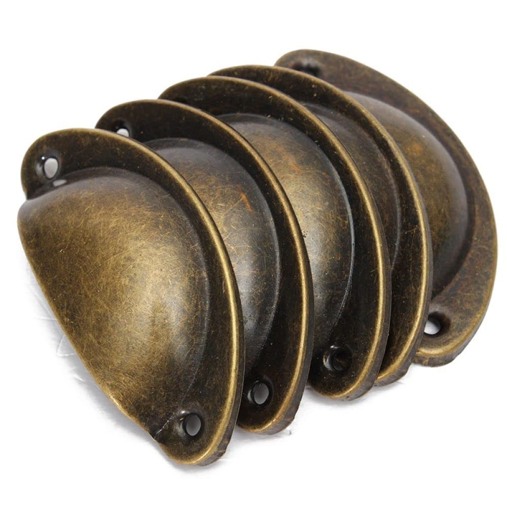 Maniglie per porte e mobili in metallo per cassetti da cucina, 20 pezzi, maniglie per mobili e armadietti in ottone, maniglie a conchiglia in ottone, nere