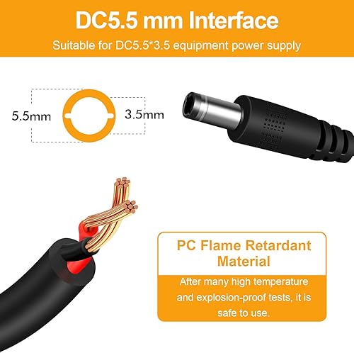 Miniatura 3 de Adaptador ACDC Fuente de alimentación de repuesto para básculas Camry y Bromech, cable cargador electrónico para báscula comercial de alimentos negro