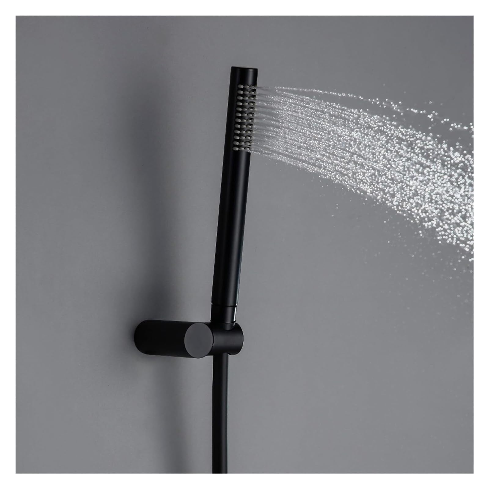 Soporte de ducha de cobre ajustable, color negro mate, redondo, accesorio de baño moderno para una fácil instalación, compatible con todos los estilos de ducha