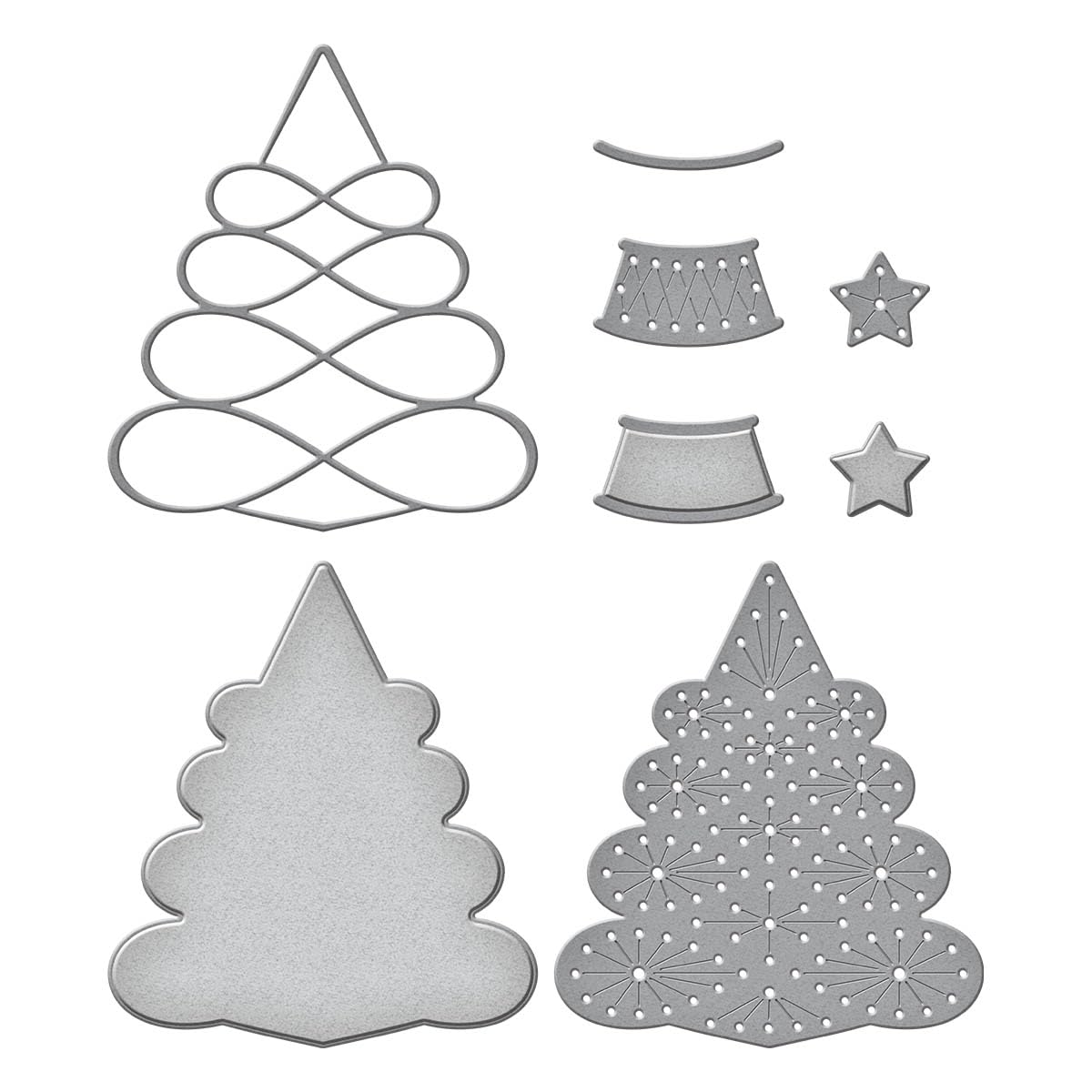Spellbinders Stitched Christmas Tree Etched Dies from The Christmas Collection, METAL, Medium - Image 4