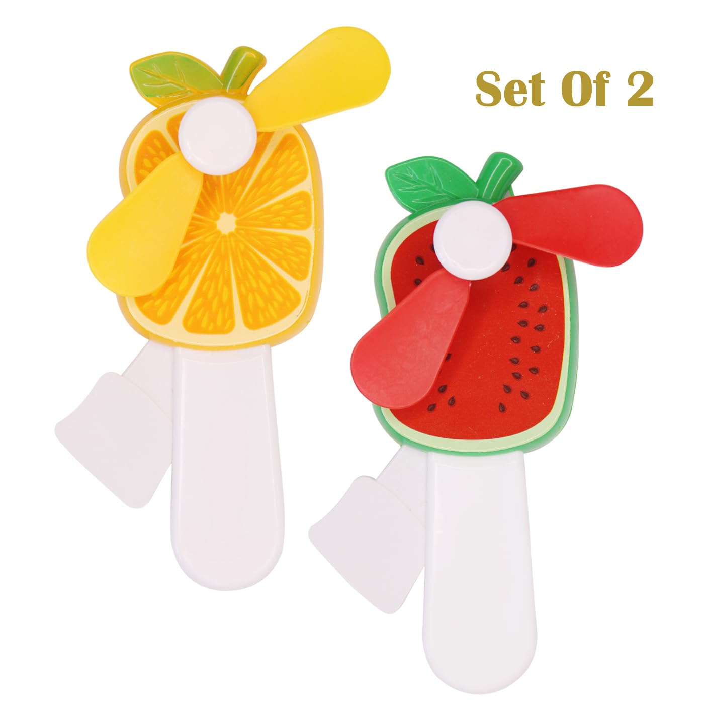 EKAN Set of 2 Hand Press Mini Fan Toy, Small Portable Fan with Mist for kids Boys and Girls (Multicolor) 3