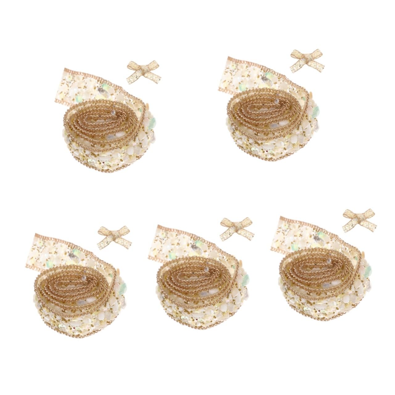 Lurrose 5rollen Dekoratives Strassband Selbstklebendes Rhinestone-ribbon Für Kleidung Und Bastelprojekte Mit Glitzer Für Hochzeiten Kostüme Und Kreative Dekorationen