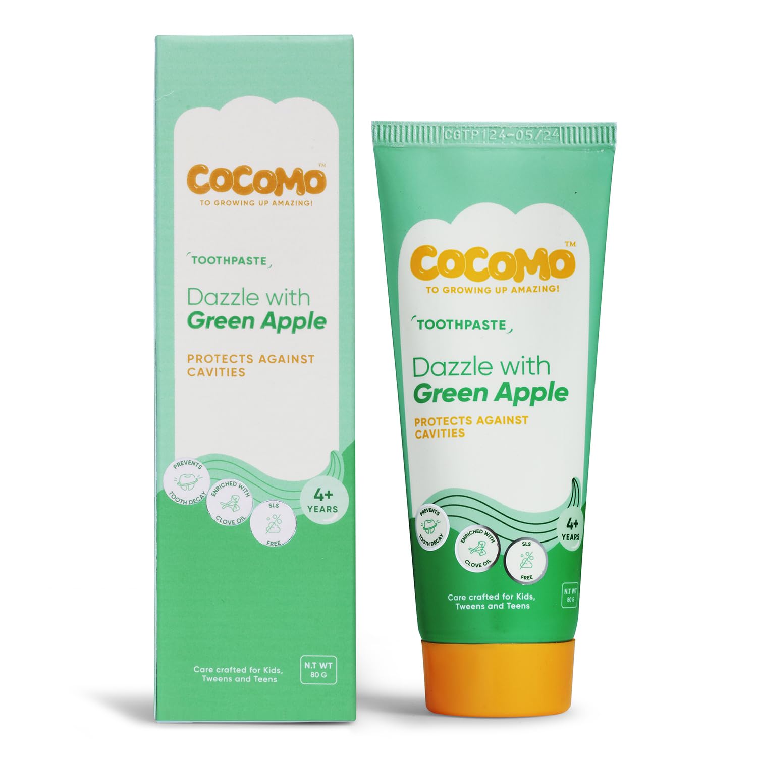 Cocomo Dazzle With Green Apple Toothpaste For Kids, Tweens & teens (Age 4+ yrs) Oral Care with Clove Oil & Xylitol, Prevents Cavities, Strengthens Gums & Protects Enamel, SLS & Triclosan free (80 g) (B0D7334CPX) Amazon Price History, Amazon Price Tracker