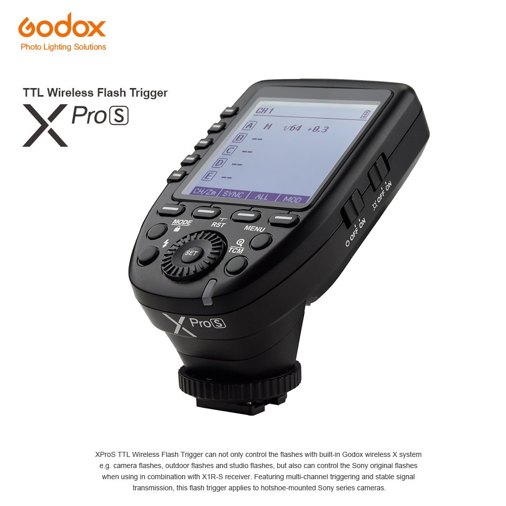 Godox XproS TTL bezprzewodowy nadajnik wyzwalacza błyskowego do Sony a7 II a77 a99 ILCE-6000L a9 A7R A7RII a350 DSC-RX10