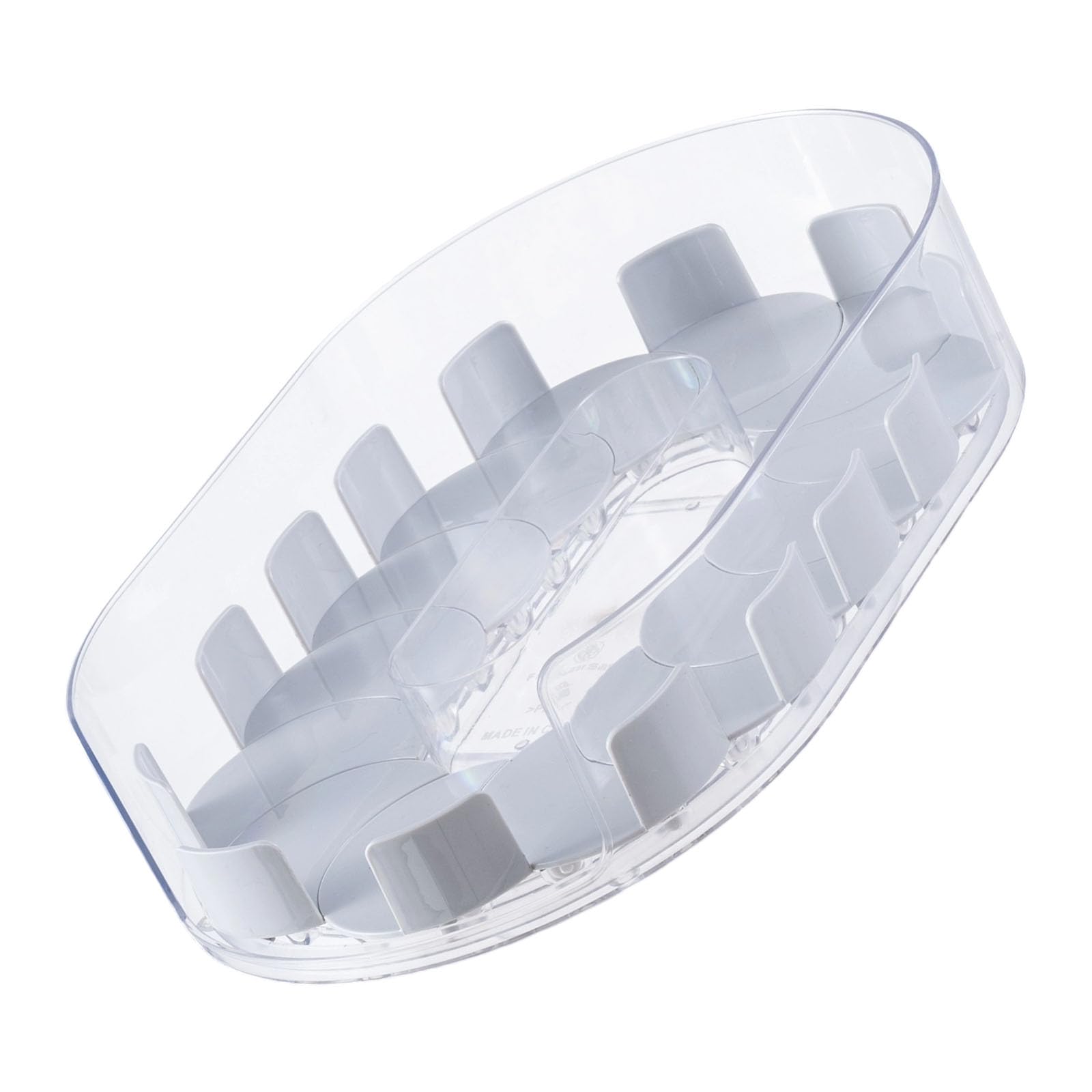 Woedpez Clear Rotating Fridge Organizers Adjustable Dividers Sturdy Base Space Saving Kitchen Storage Container PET Materials Kitchen Fridge Storage Container