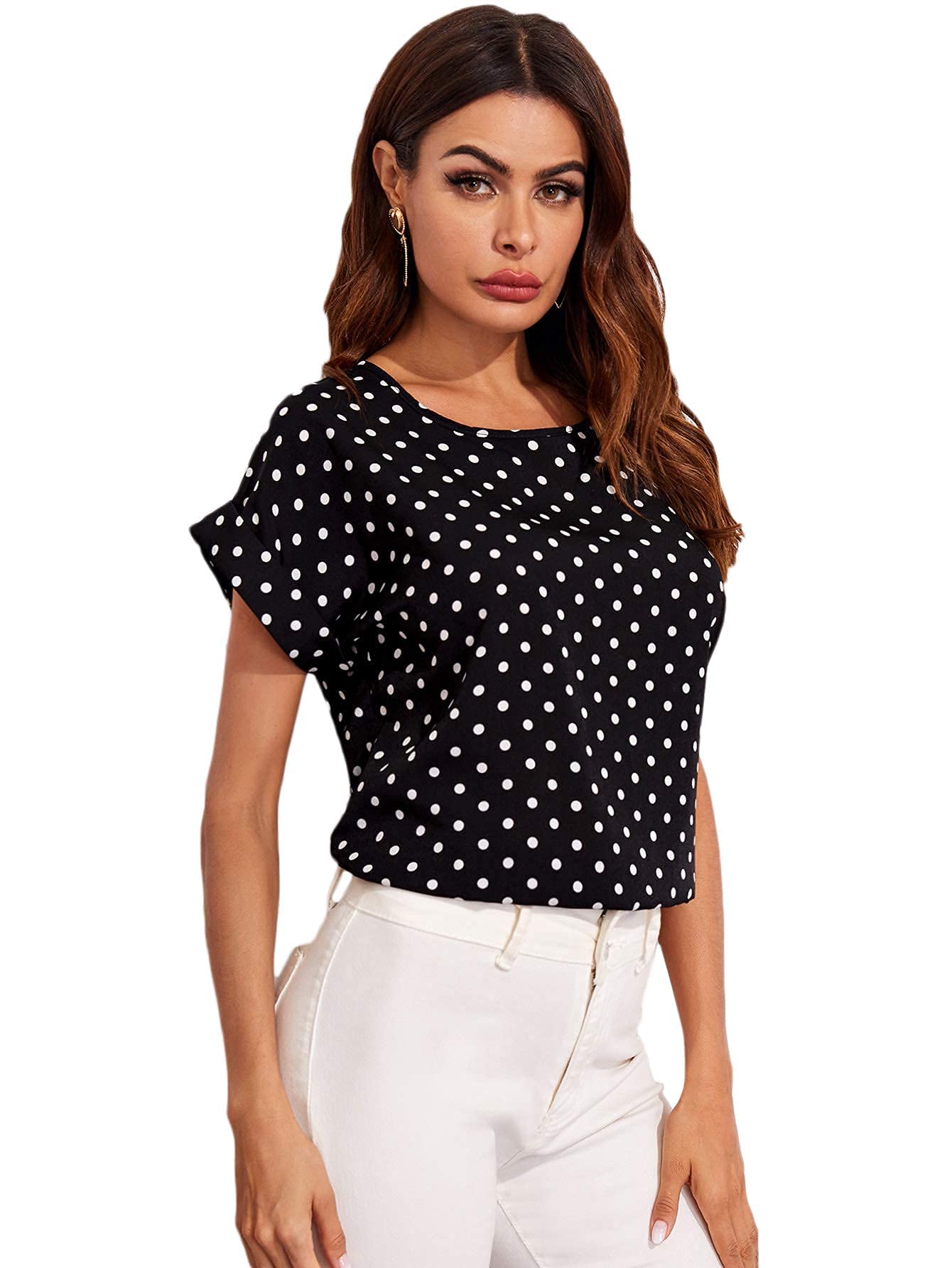 FloernsWomen's Short Sleeve Office Blouse