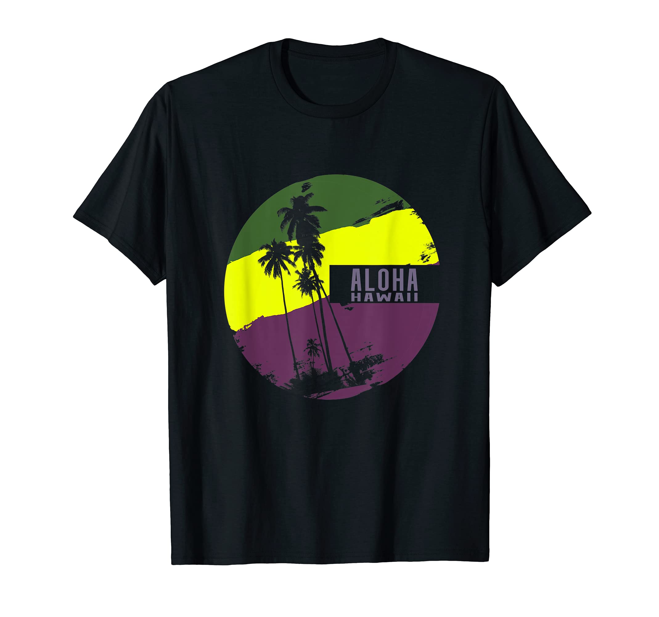 Aloha Hawaii Vintage Circle with Palm Trees T-Shirt
