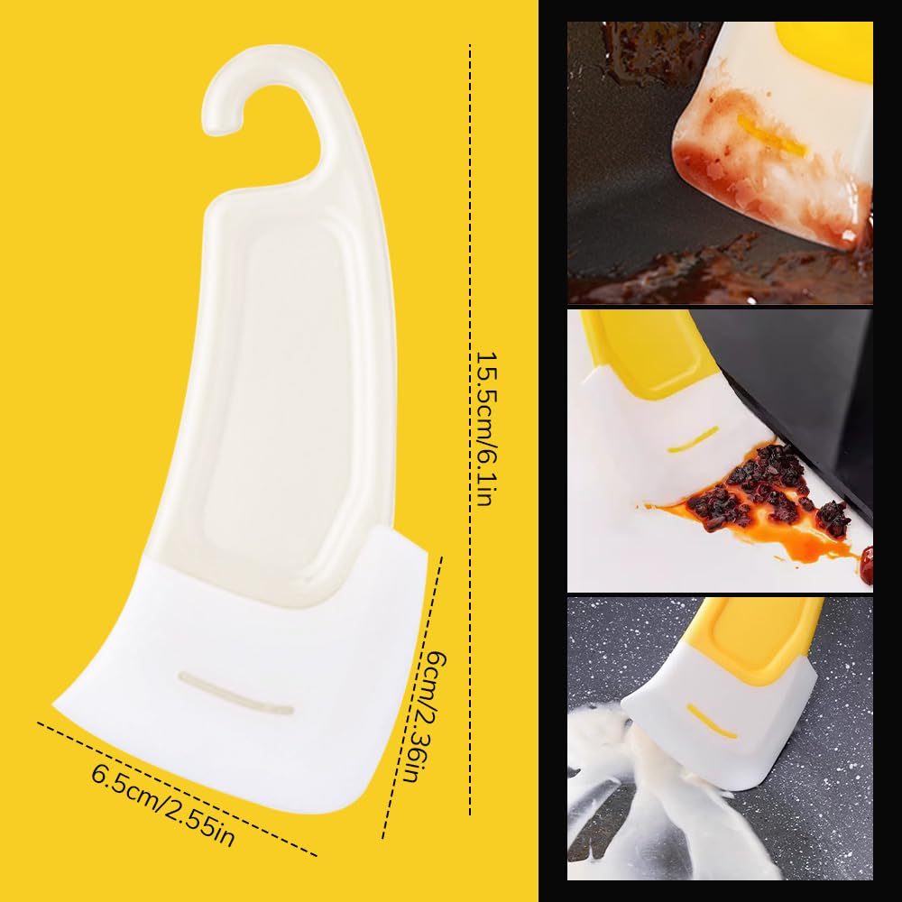 Spatola in silicone per uso alimentare da cucina, 2024 nuovo raschietto per la pulizia della padella in silicone, spatola in silicone resistente al calore, set di spatole in gomma siliconica per uso
