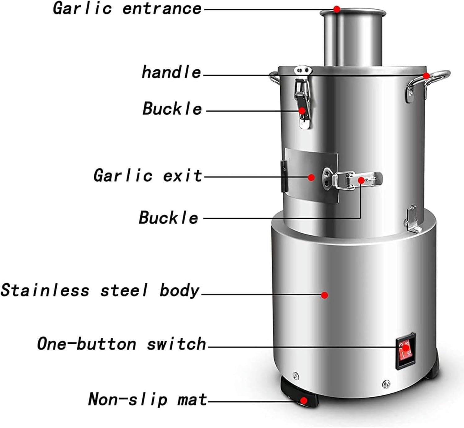 Wzglod Commercial Garlic Peeling Machine 200W Garlic Peeler Machine 30KG/H Electric Garlic Separating MachineStainless Steel Garlic Peeler for Home and Commercial