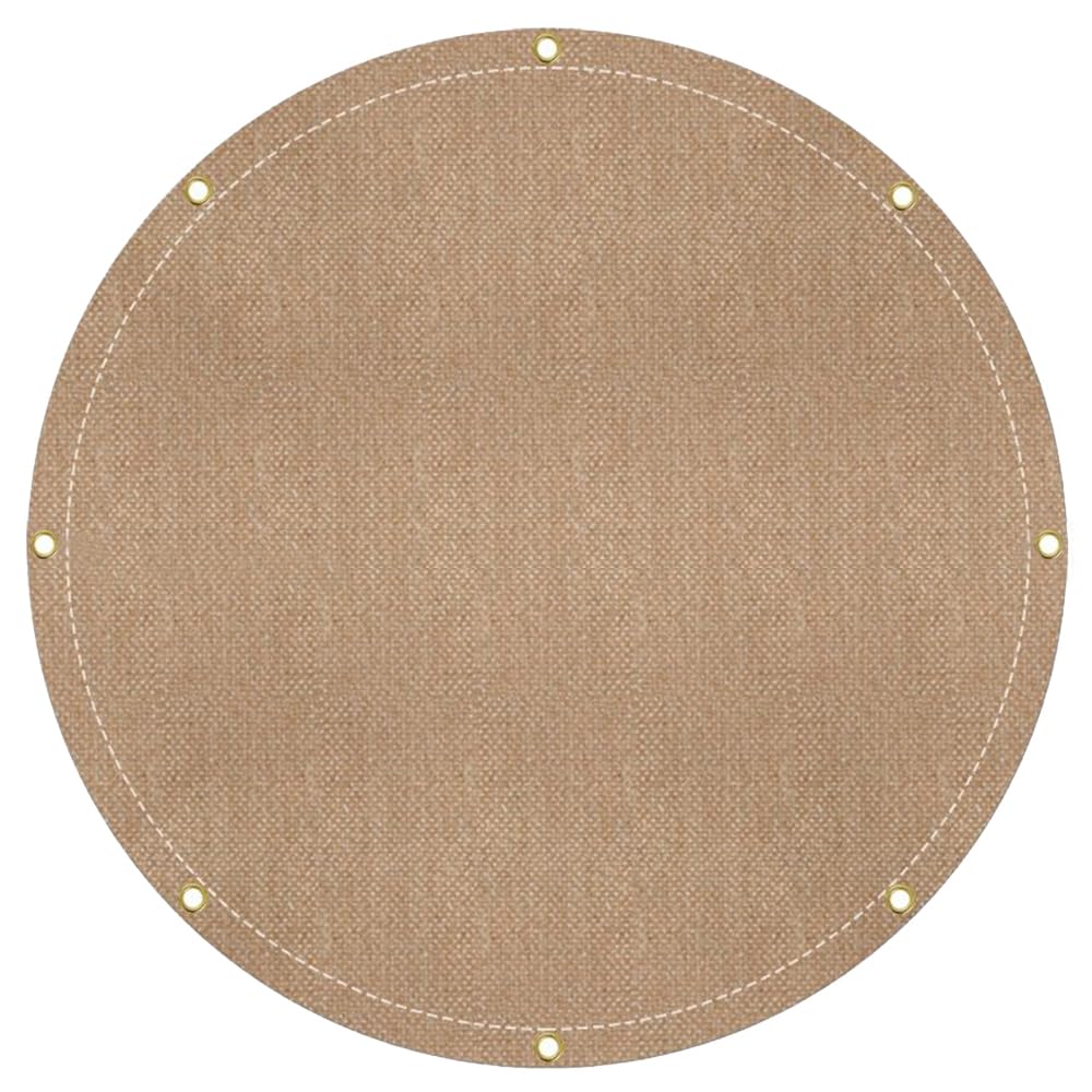 Amazon.com: Cover & All Round 帆布篷布,16 盎司(約453.6 克)550 GSM 28  密耳重型多用途篷布罩,適用於游泳池熱水浴缸,棒球投手土堆乾草堆等(譚,5 英尺) : 家居裝修