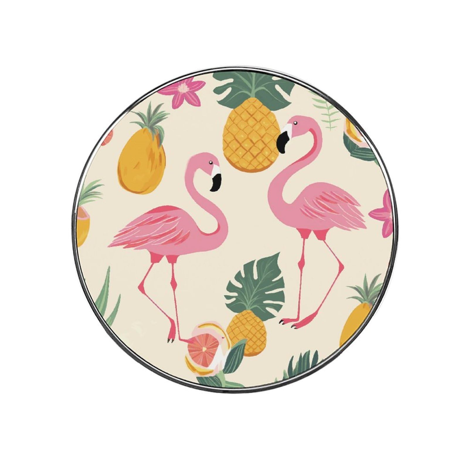 Flamingos and Pineapples Fridge Magnet Magnetic Refrigerator Magnets Mini Round Kitchen Fridges Magnets for Kitchen Office Whiteboard Cabinet and Dishwasher