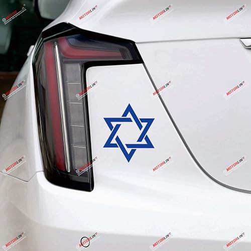 Miniatura 2 de 2 calcomanías azules de 4 pulgadas con diseño de estrella de David Magen David para coche, vinilo judío judío de Israel