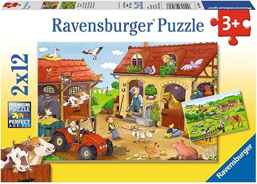 Ravensburger Working on The Farm - Rompecabezas (2 x 12 piezas)