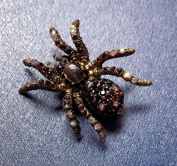 Image of Spider Brooch pins Crystal Rhinestone Women Enamel Insect Pin Lapel Pin Safety Pin