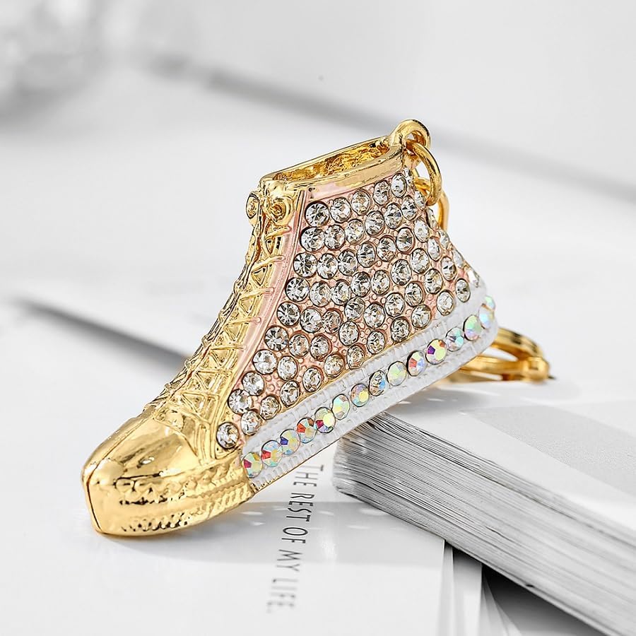 Keychain Shoes Pendant Keychain Rhinestone Crystal Keyring Car Key Chain Key Holder Handbag Purse Charm, Gift Ideas for Her and Him, Gift Exchange Ideas - Image 2