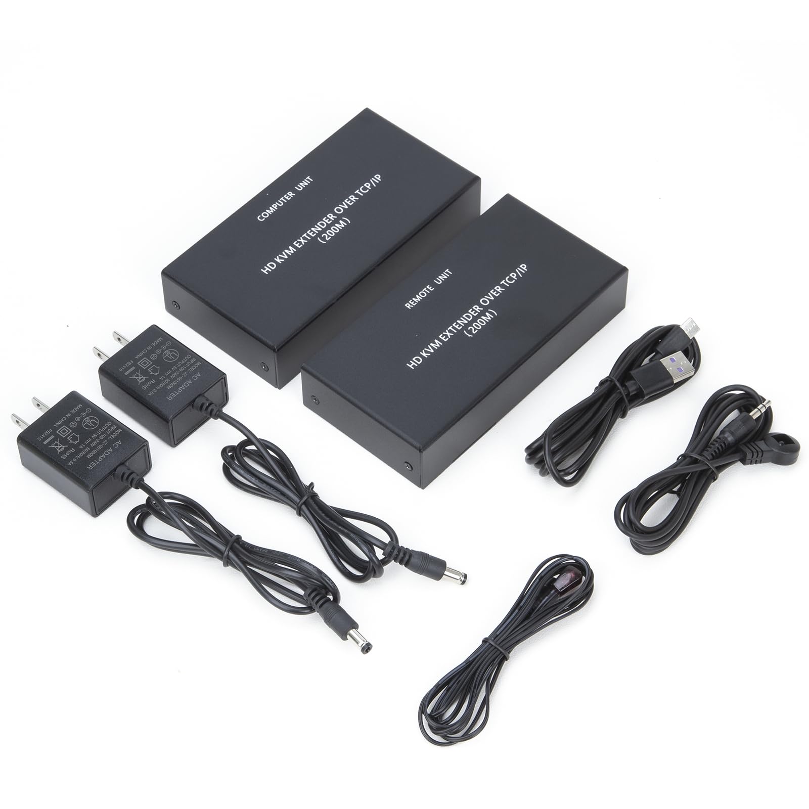 Câble réseau KVM HD 200 m TCP/IP CAT5E/6 Câble réseau 1080p HDMI/DVI Transmission Plug and Play TCP/IP Contrôle multi-appareils Prend en charge un vers un et un à plusieurs