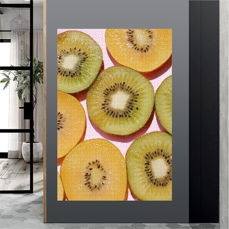 Rebanadas de fruta de kiwi - Rompecabezas de madera de 2000 piezas - Rompecabezas de aprendizaje para niños y niñas