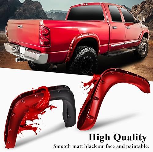 Miniatura 4 de G-PLUS Guardabarros para guardabarros, compatible con Dodge Ram 2500 Ram 3500 2010-2017, protector de rueda estilo bolsillo negro liso, 4 piezas