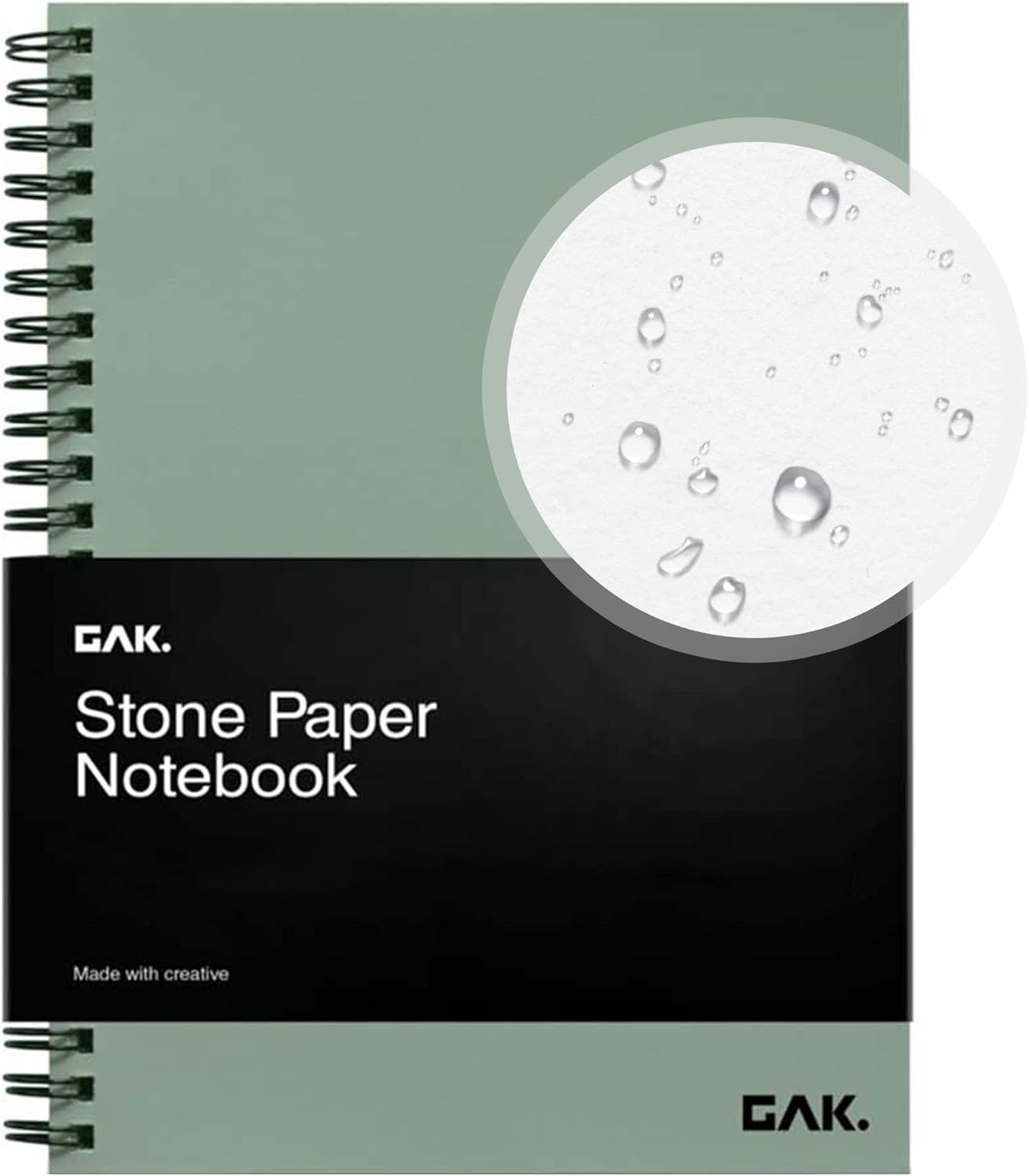 GAK. Stone Paper Notebook No Lines Spiral Notebook