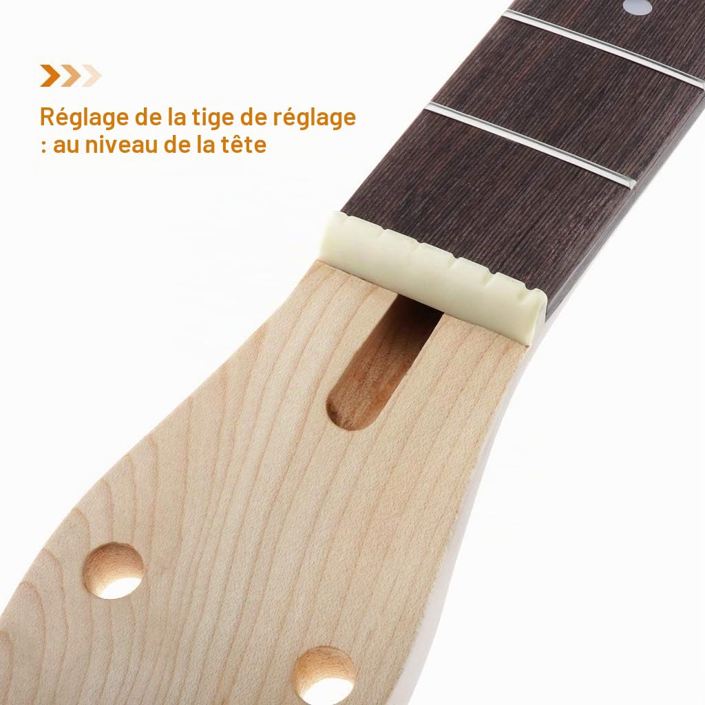 Alnicov Manche de guitare électrique, 22 frettes, manche en acajou, touche en érable, avec incrustation de points trapézoïdaux blancs, pour guitares LP