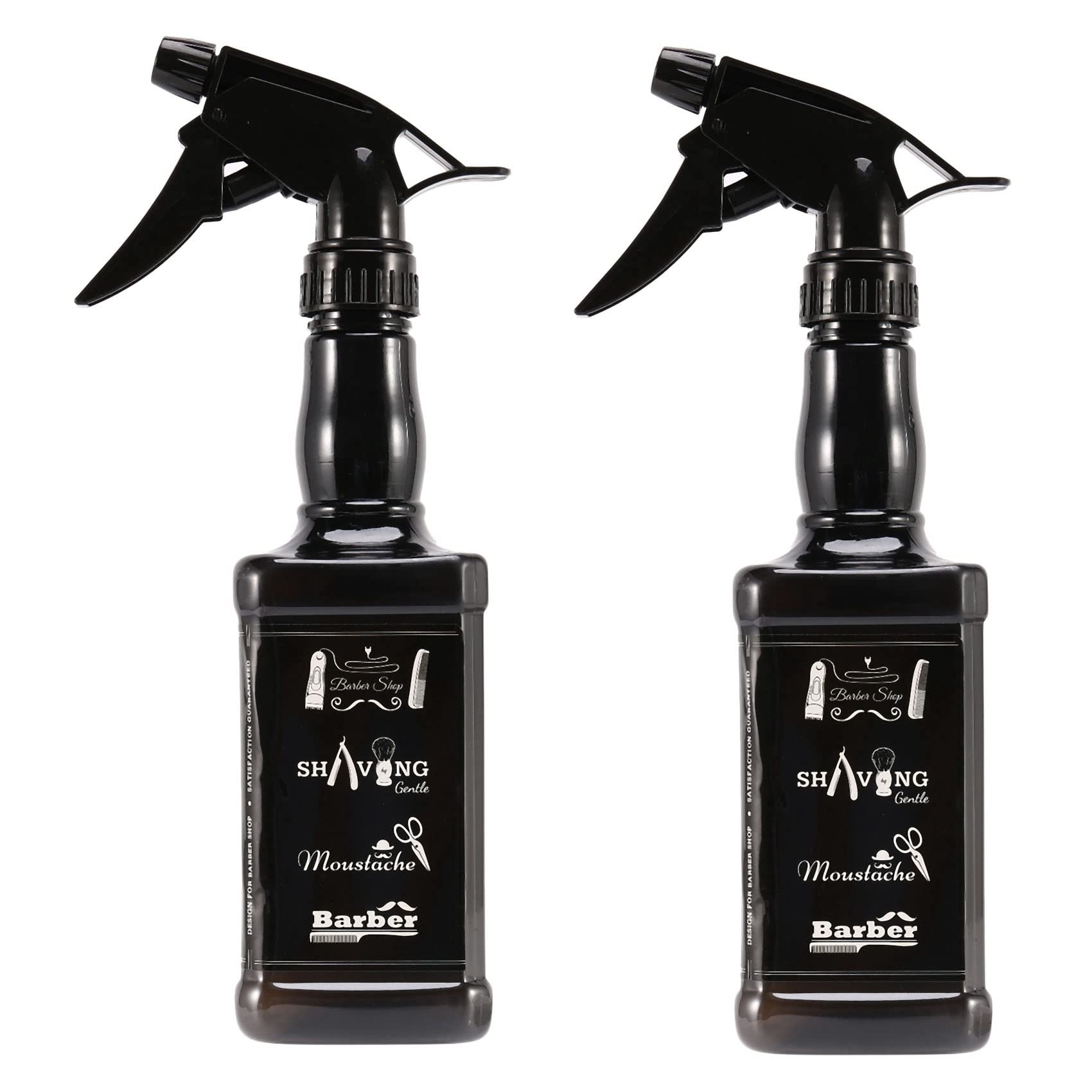 Jnchdghwa 2X 650Ml Hairdressing Bottle Salon Barber Hair Tools Hair Cutting Water Sprayer Black