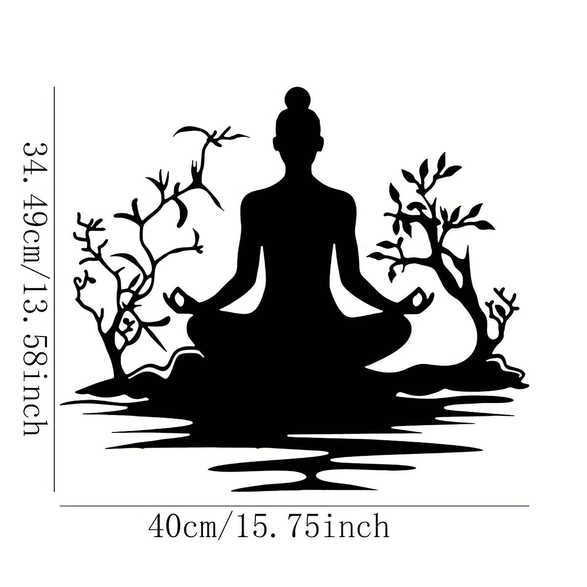 Decoración de pared abstracta contemporánea de metal, estatua de Buda para meditación zen, arte de 15.7 x 14 pulgadas, chakra para yoga y espacios, escultura para exteriores/interiores, hogar, of