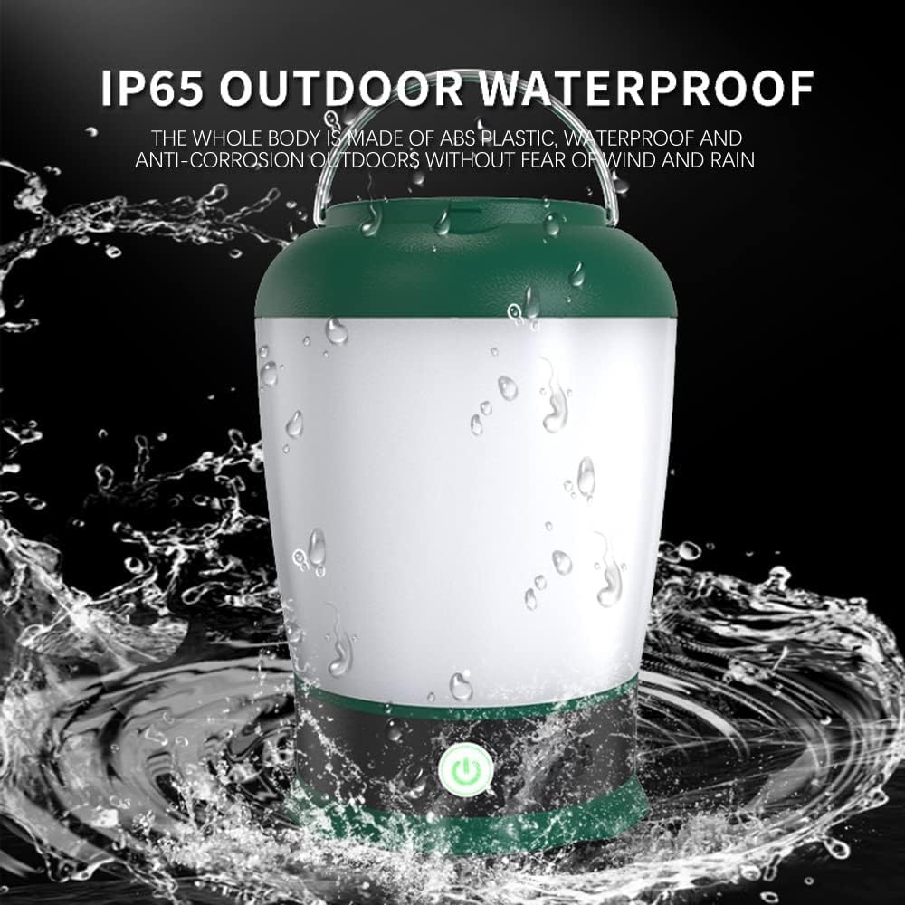 Linterna LED de camping – Luz portátil recargable por USB, lámpara impermeable con 6 modos para emergencia, pesca, senderismo, cortes de energía