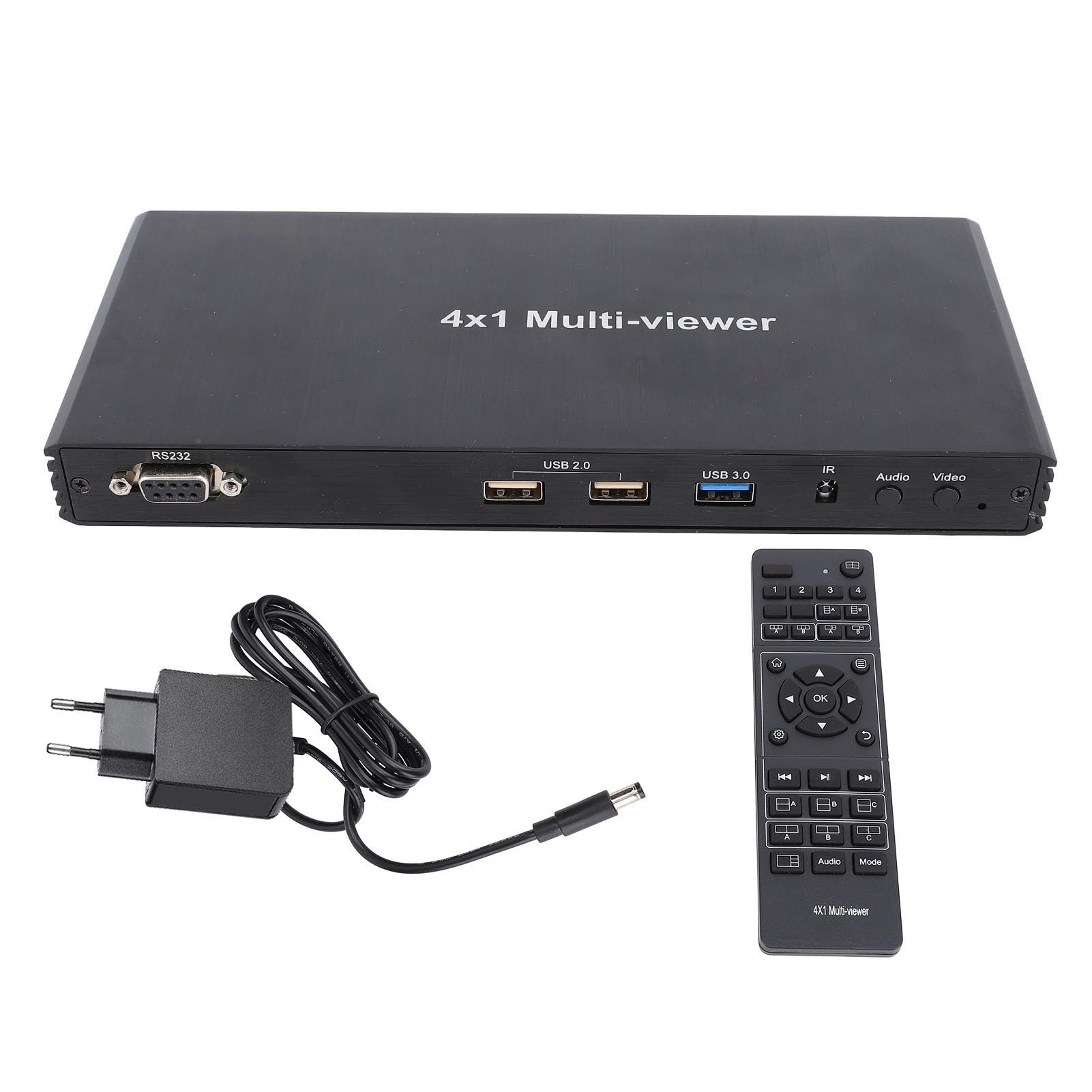 Conmutador Multivisor HDMI 4K 4x1, Conmutador Multivisor HDMI sin Interrupciones 4 en 1 Salida con Control Remoto IR, 1080p 60 Hz para Cámaras de Seguridad, HDTV, PC, Proyectores