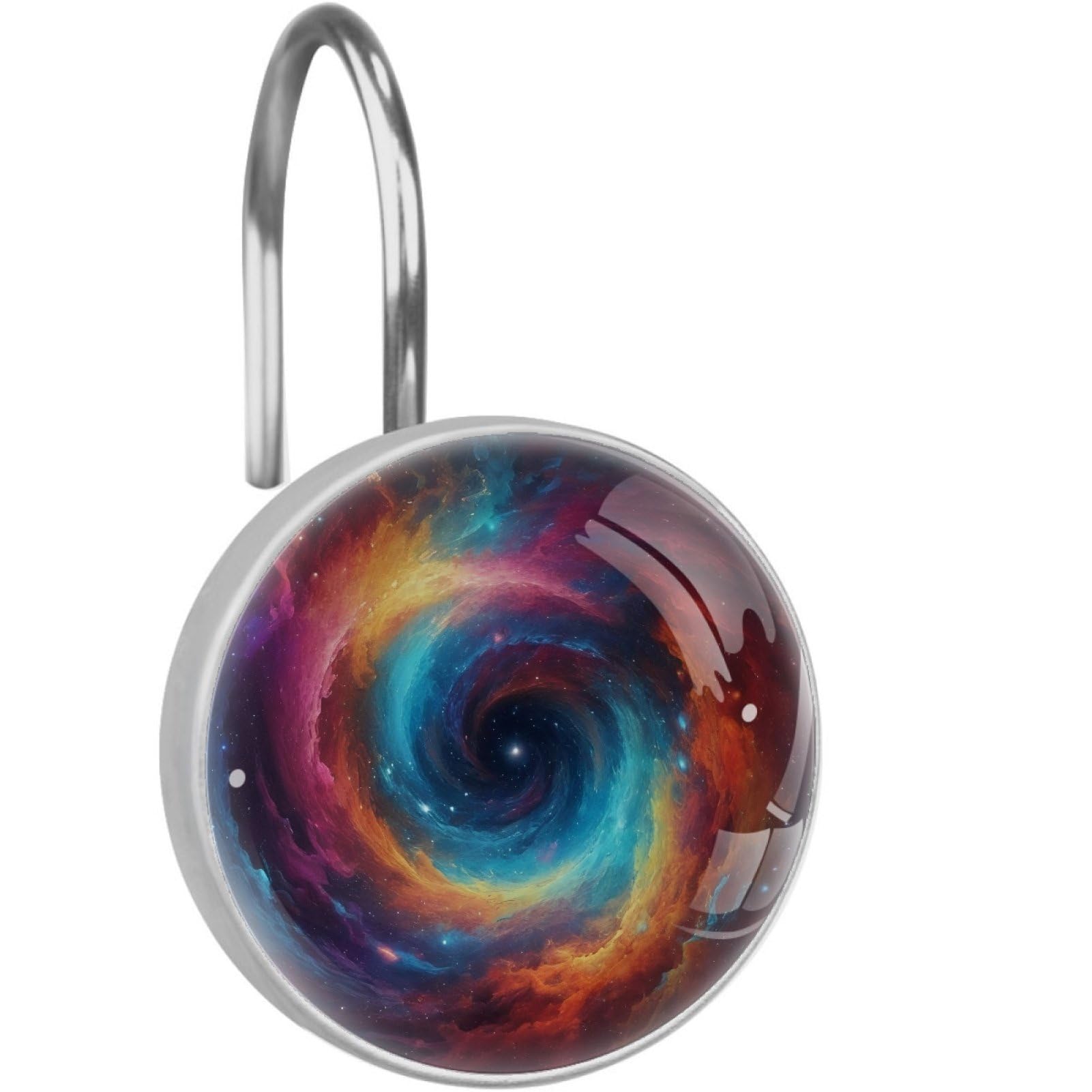VAPOKF Decorative Shower Curtain Hook: Colorful Starry Sky Rustproof Stainless Steel Shower Curtain Ring for Bathroom - Shower Curtain Hook & Hangers - Set of 12