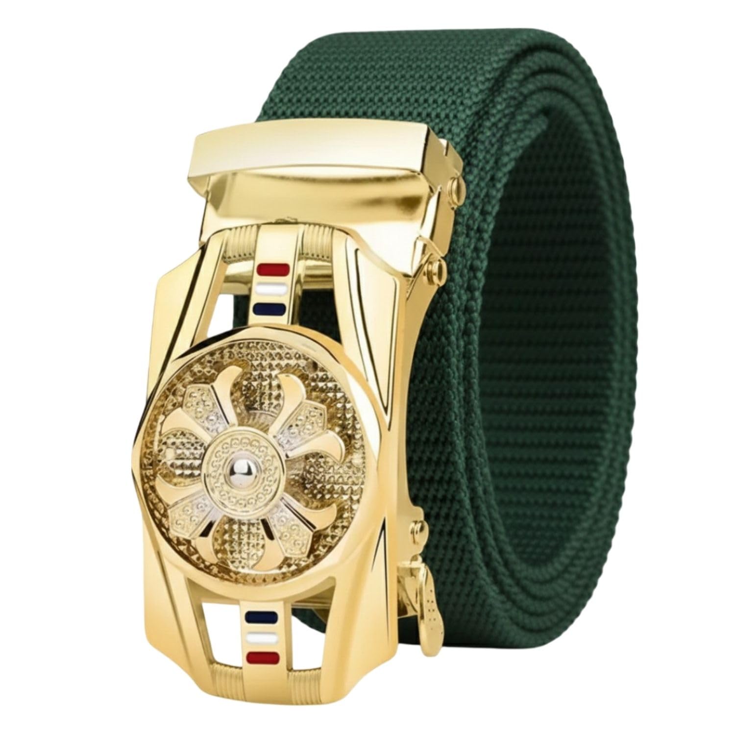 niddleman Men’s Gold Stretchable Belt | No Hole Nylon Strap with Stylish Automatic Buckle | Adjustable Size 26-40 Inches-picture-23