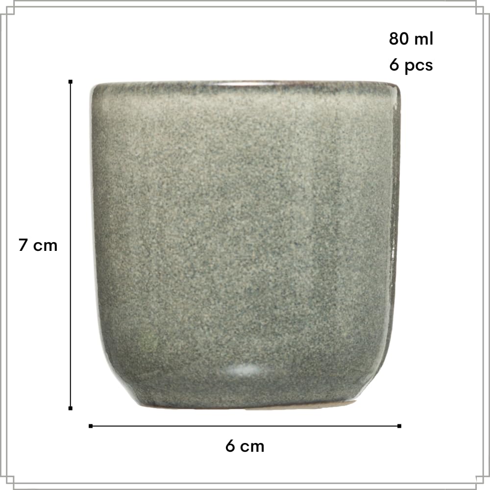 OTIX Kaffeetassen - 12er Set - Espresso - Tassen - 80ml - Tassen - 420ml - Kaffeebeutel - Teetasse - Keramik - BEECH