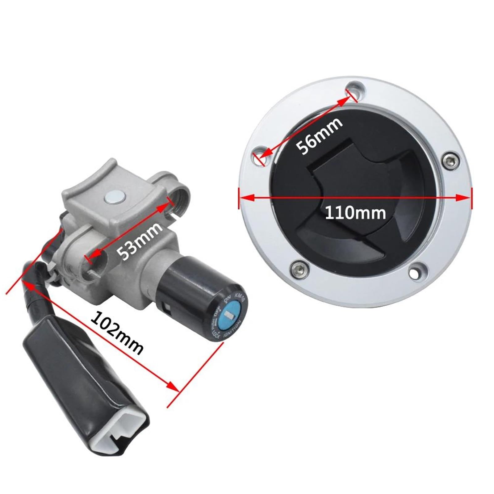 Kit Interruttore Di Accensione Motocicletta, Tappo Serbatoio Carburante Con 2 Chiavi Per BR125JJFB - 2018 Z125 PRO KRT EDITION