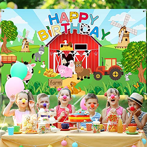 Toile de fond d'anniversaire de ferme premium avec impression textile haute netteté - 5